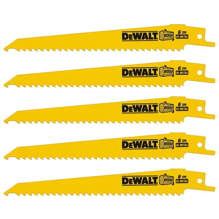 Полотно DeWALT пильное биметаллическое, быстрый пропил, 152 мм, 6 TPI, 5 шт (DT2359) изображение 3