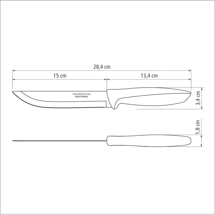 Кухонный нож Tramontina Plenus Black Meat 152 мм (23423/106) изображение 3