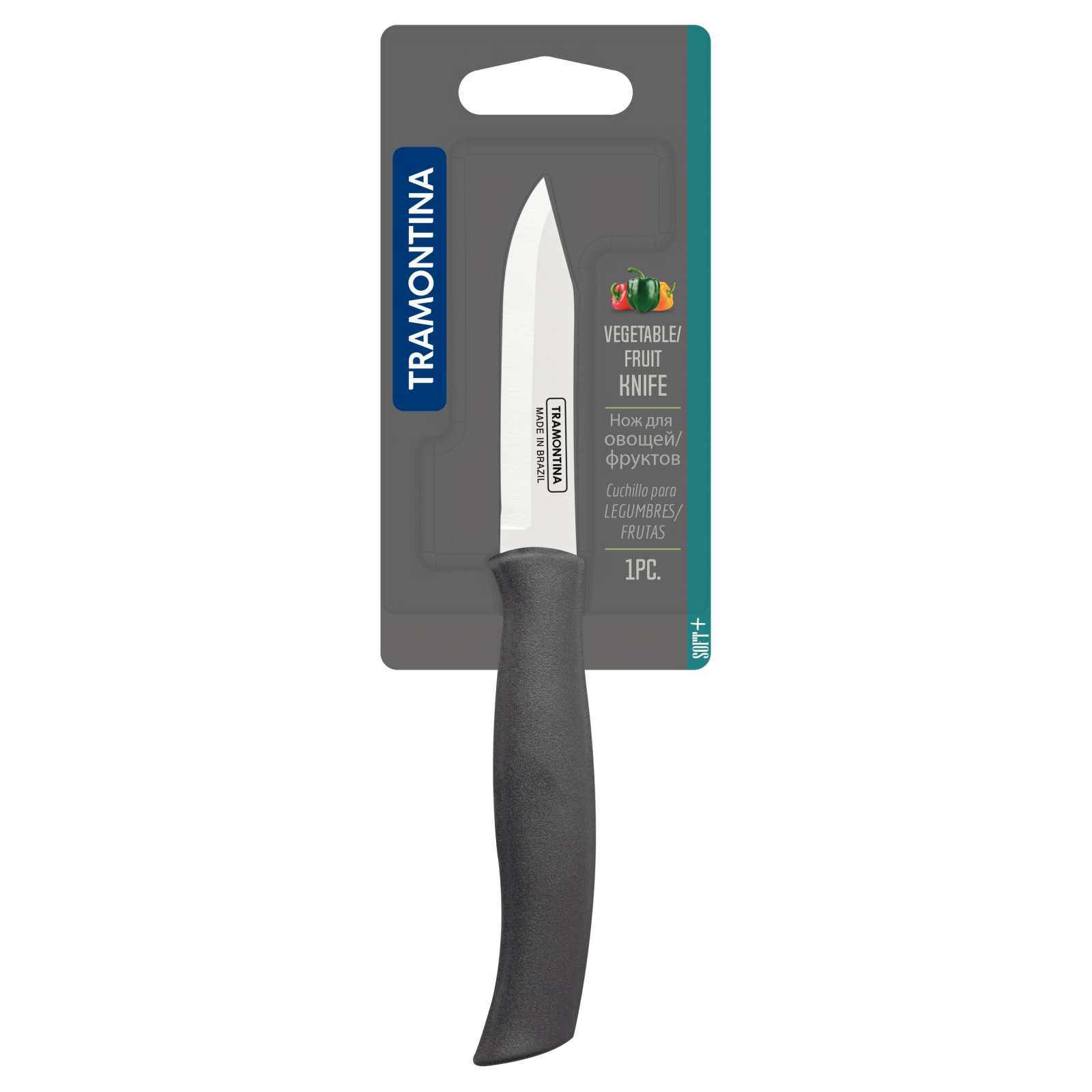 Кухонный нож Tramontina Soft Plus Grey Vegetable 76 мм (23660/163) изображение 3
