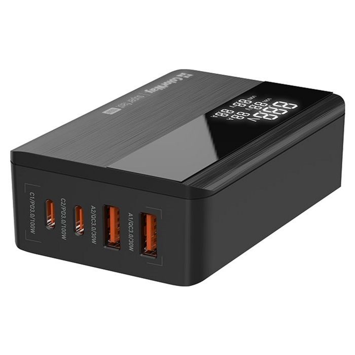 Зарядний пристрій ColorWay Power Delivery GaN (2USB-A + 2USB TYPE-C) (100W) black (CW-CHS041PD-BK) зображення 2
