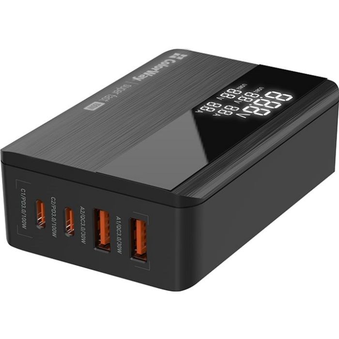 Зарядний пристрій ColorWay Power Delivery GaN (2USB-A + 2USB TYPE-C) (100W) black (CW-CHS041PD-BK) зображення 3