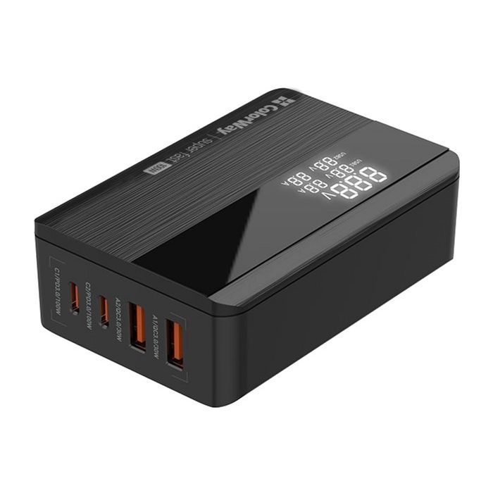 Зарядний пристрій ColorWay Power Delivery GaN (2USB-A + 2USB TYPE-C) (100W) black (CW-CHS041PD-BK) зображення 4