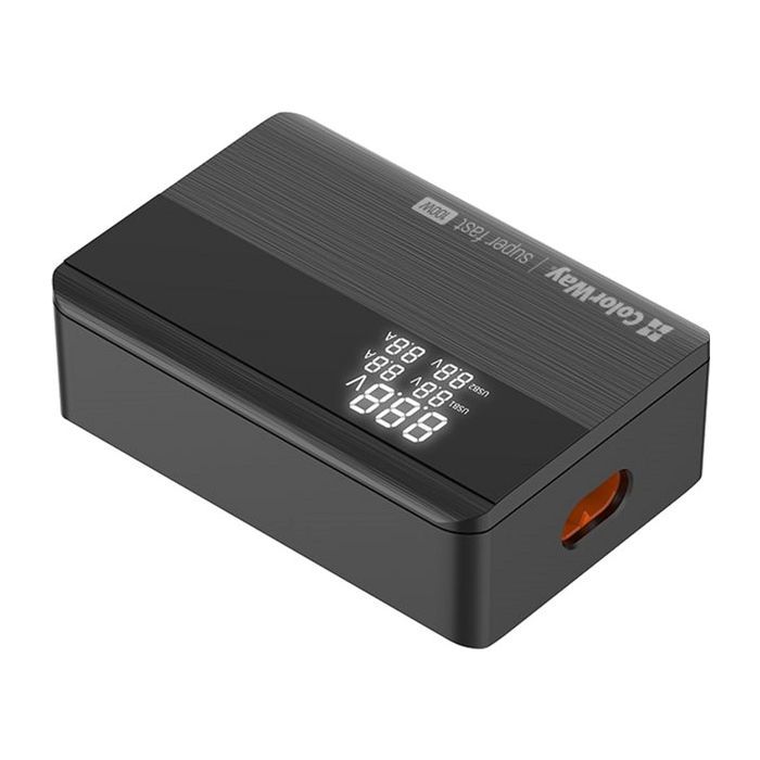 Зарядний пристрій ColorWay Power Delivery GaN (2USB-A + 2USB TYPE-C) (100W) black (CW-CHS041PD-BK) зображення 7