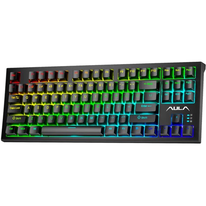 Клавиатура Aula F3032 Keycaps plus 21 Dark Yellow Keys KRGD Brown USB UA Black (6948391201740) изображение 2