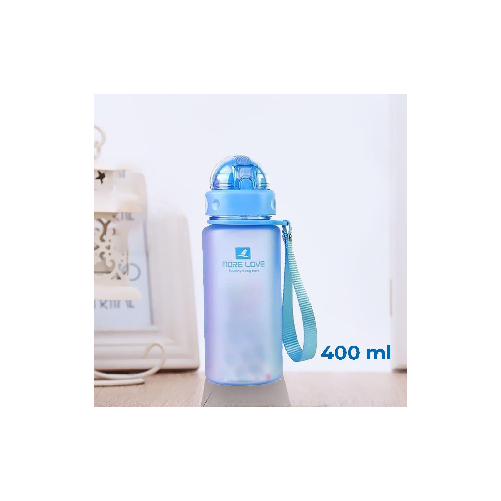 Пляшка для води Casno 400 мл MX-5028 More Love Блакитна з соломинкою (MX-5028_Blue) зображення 4