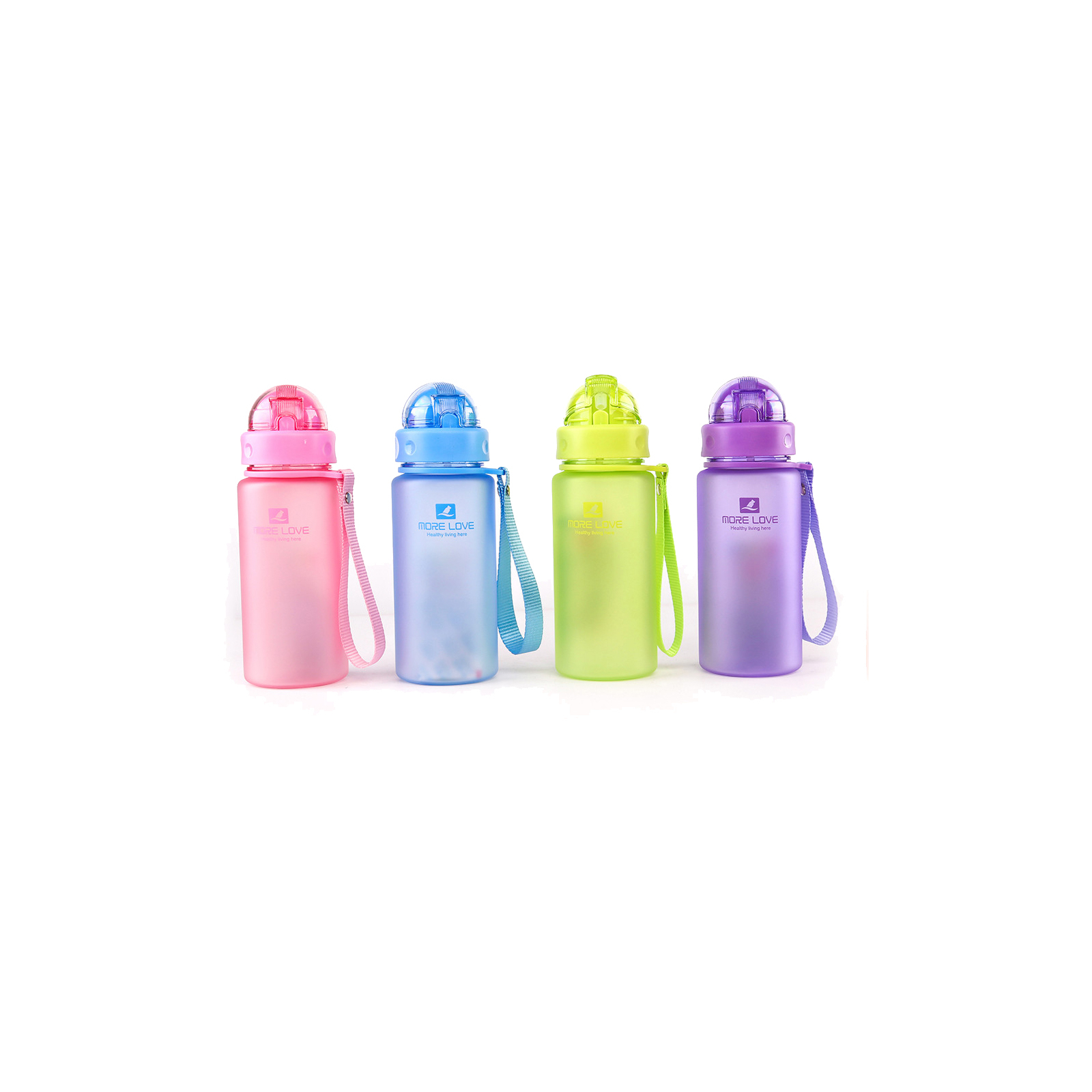 Бутылка для воды Casno 400 мл MX-5028 More Love Фіолетова з соломинкою (MX-5028_Violet) изображение 6