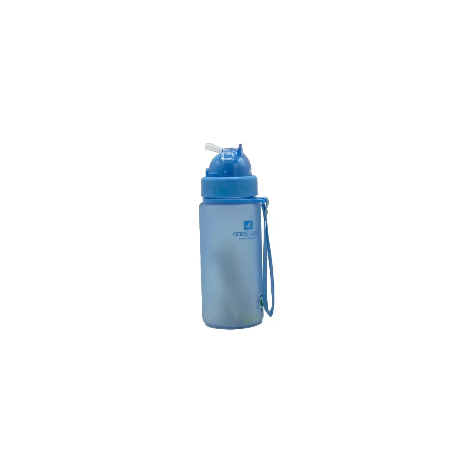 Пляшка для води Casno 400 мл MX-5028 More Love Блакитна з соломинкою (MX-5028_Blue)