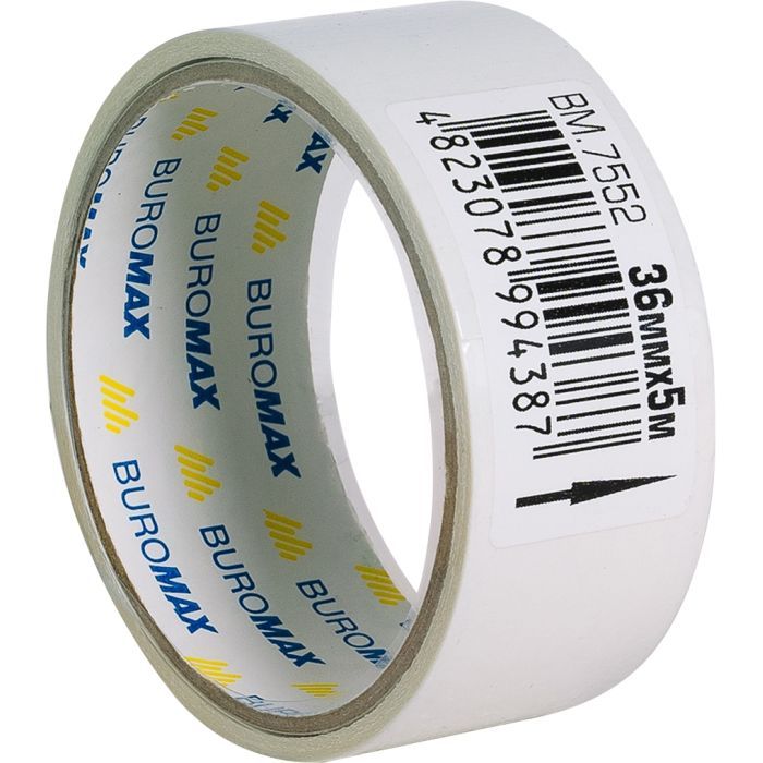 Скотч Buromax двухсторонний на бумажной основе 36 мм х 5 м (BM.7552) изображение 2
