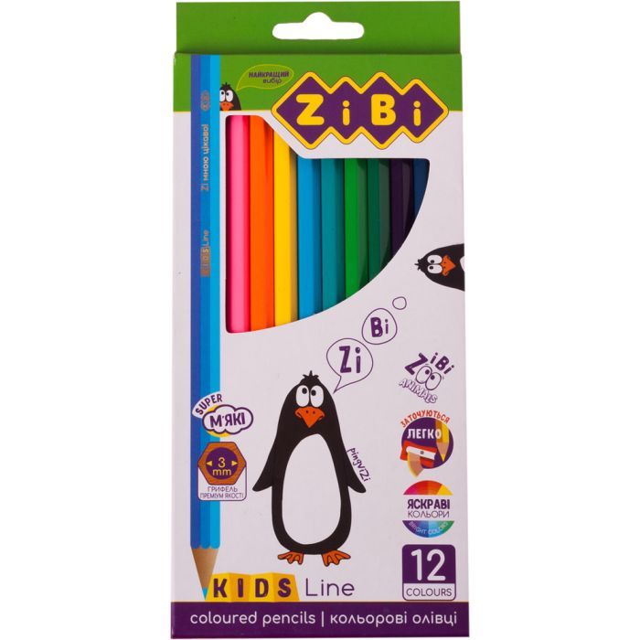Олівці кольорові ZiBi Kids line 6 кольорів (ZB.2413)