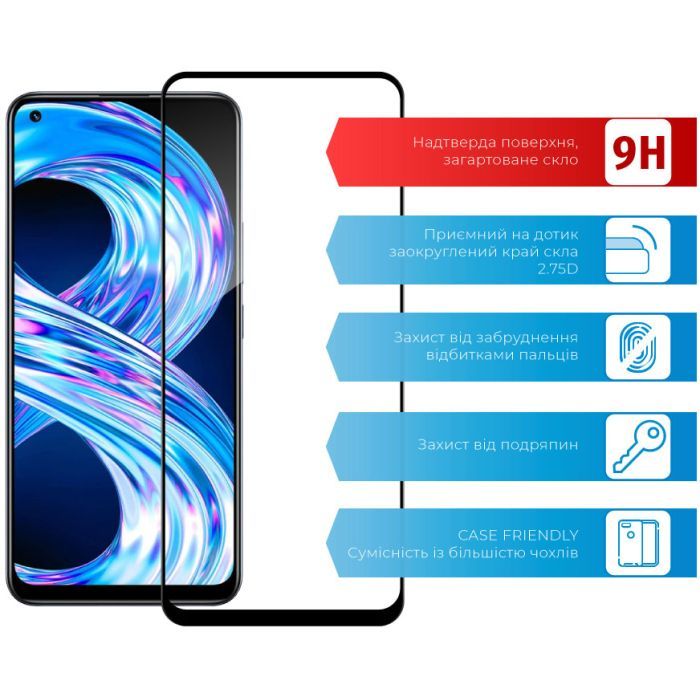 Скло захисне ACCLAB Full Glue Realme 8 (1283126523205) зображення 3
