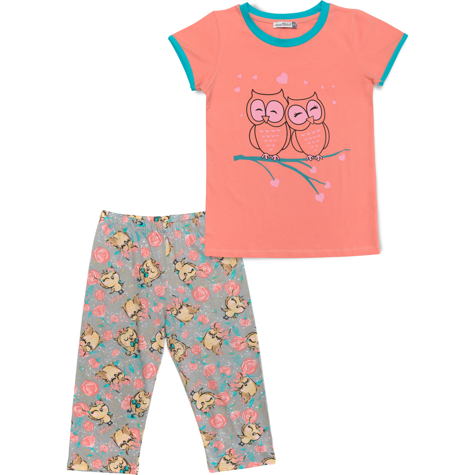 Пижама Matilda с совушками (11590-3-128G-peach)