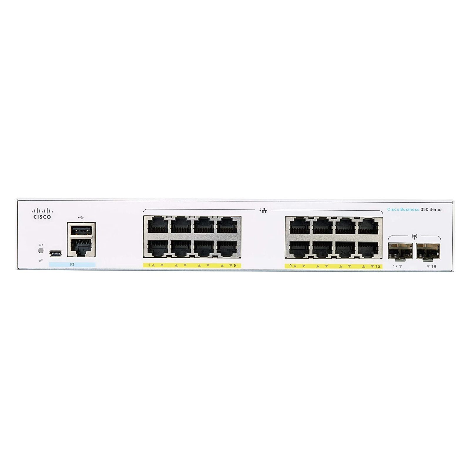 Комутатор мережевий Cisco CBS350 Managed 16-port GE, PoE, 2x1G SFP (CBS350-16P-2G-EU) зображення 2