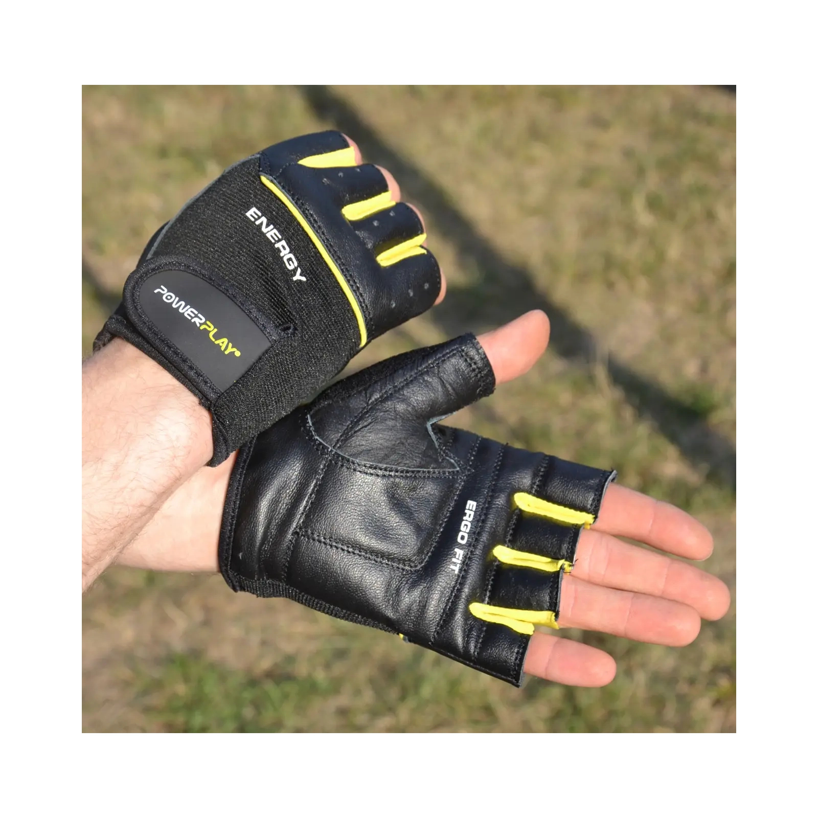 Перчатки для фитнеса PowerPlay 9058 Energy чорно-жовті M (PP_9058_M_Energy) изображение 7