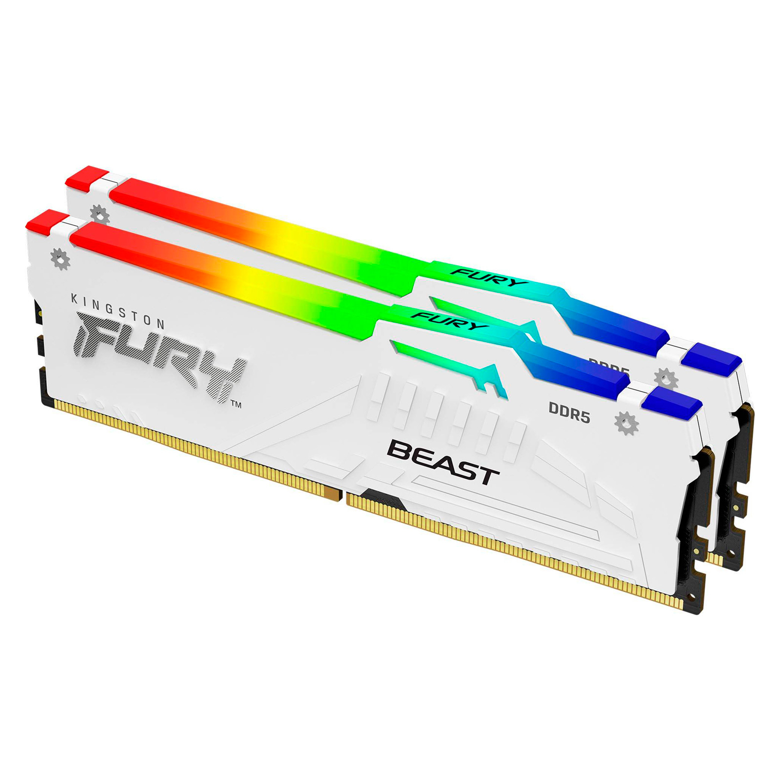 Модуль пам'яті для комп'ютера DDR5 64GB (2x32GB) 5600 MHz Beast White RGB Kingston Fury (ex.HyperX) (KF556C36BWEAK2-64) зображення 3