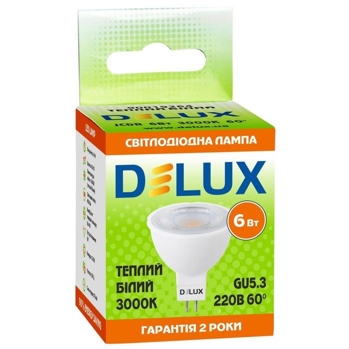 Лампочка Delux JCDR 6Вт 3000K 220В GU5.3 (90019264) изображение 2