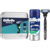 Набор косметики Gillette Бритва Mach3 с 1 сменным картриджем + Гель для бритья Series Успокаивающий 75 мл (8700216077132)