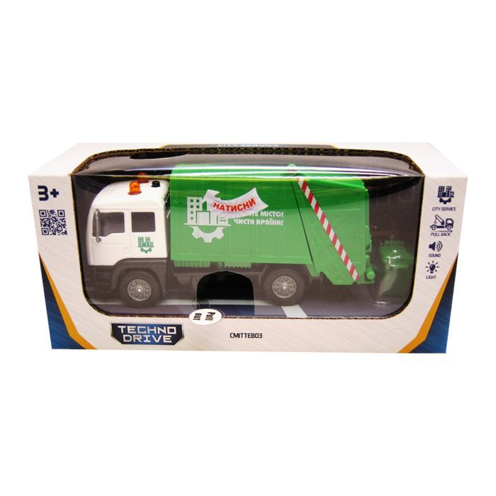 Спецтехника TechnoDrive Мусоровоз со световыми и звуковыми эффектами (510705.270) изображение 2