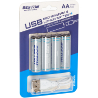 Фото - Аккумулятор / батарейка Beston Акумулятор  AA USB Type-C 1460mAh 1.5V Li-ion * 4  (2AC-60/AA620265)