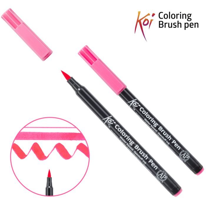 Художественный маркер KOI Маркер-кисть акварельный Маджента розовая , 421 (084511393110)