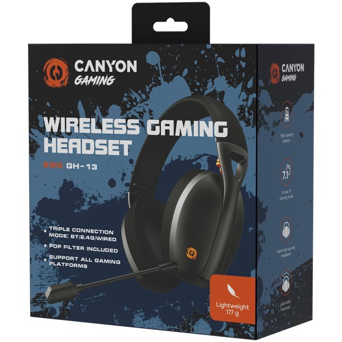 Наушники Canyon GH-13 Ego Wireless Gaming 7.1 Black (CND-SGHS13B) изображение 8