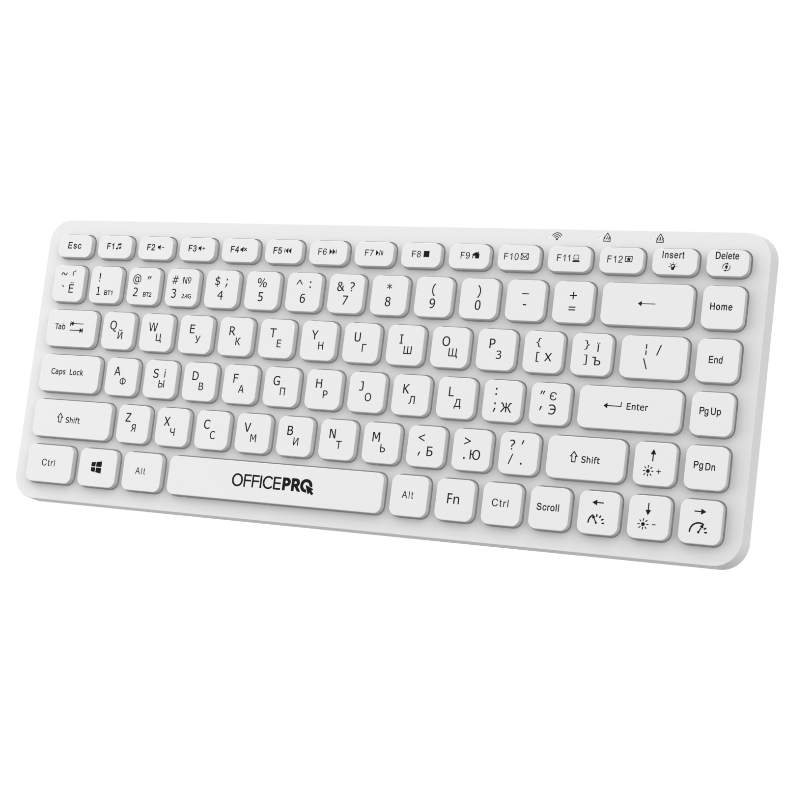 Клавіатура OfficePro SK790W Wireless/Bluetooth White (SK790W) зображення 3