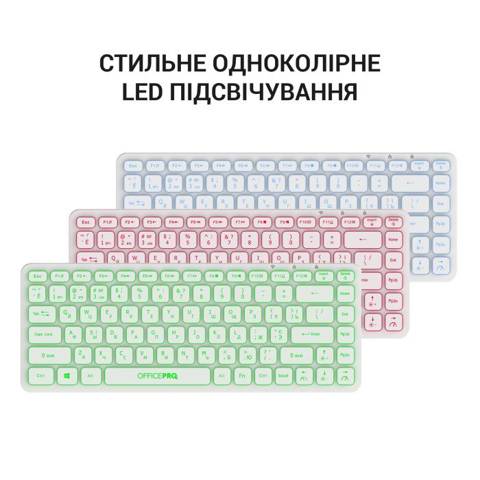 Клавиатура OfficePro SK790W Wireless/Bluetooth White (SK790W) изображение 4
