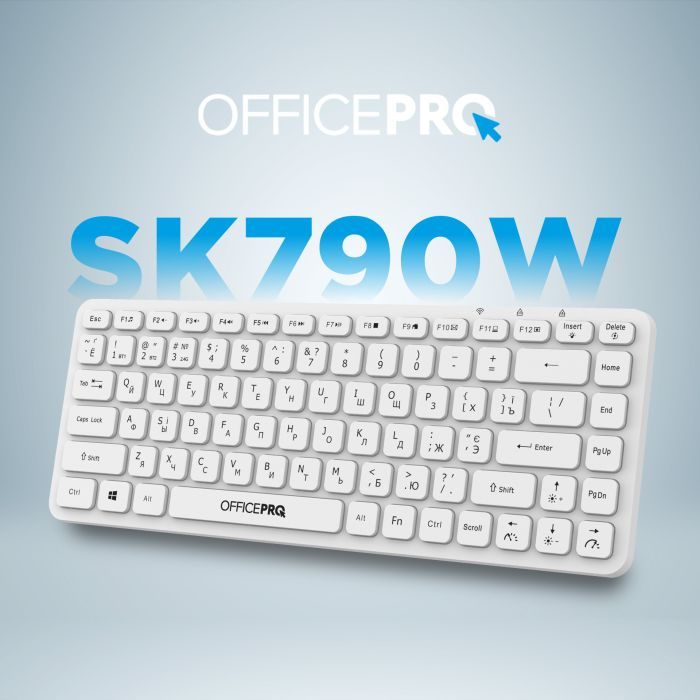 Клавиатура OfficePro SK790W Wireless/Bluetooth White (SK790W) изображение 5