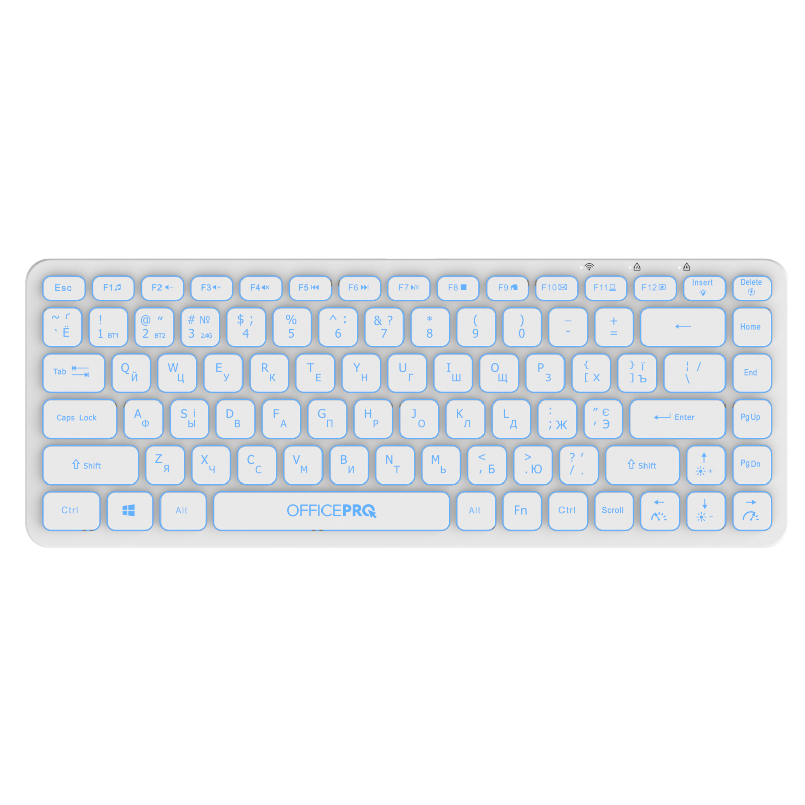 Клавіатура OfficePro SK790W Wireless/Bluetooth White (SK790W) зображення 5