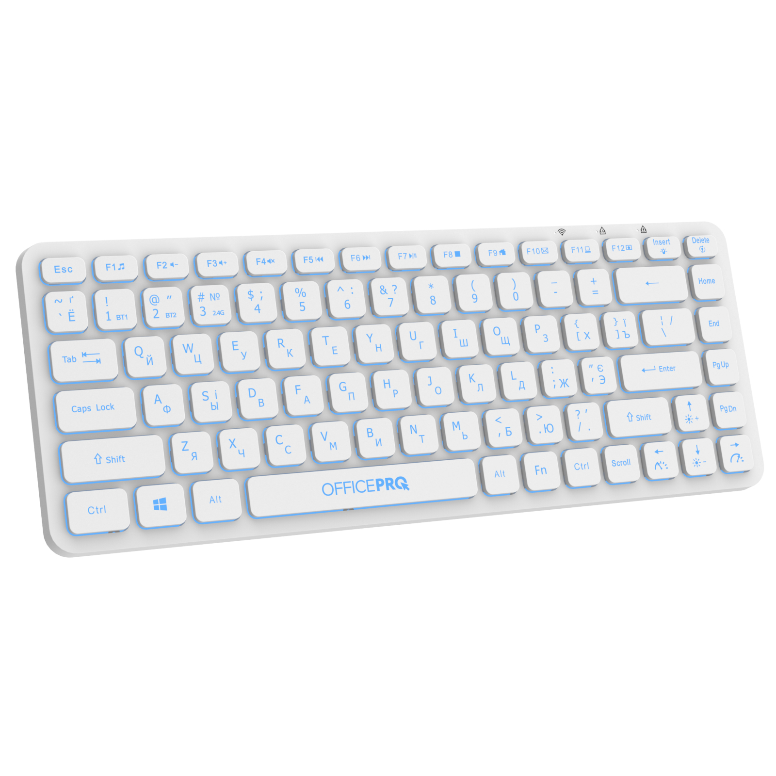 Клавіатура OfficePro SK790W Wireless/Bluetooth White (SK790W) зображення 6
