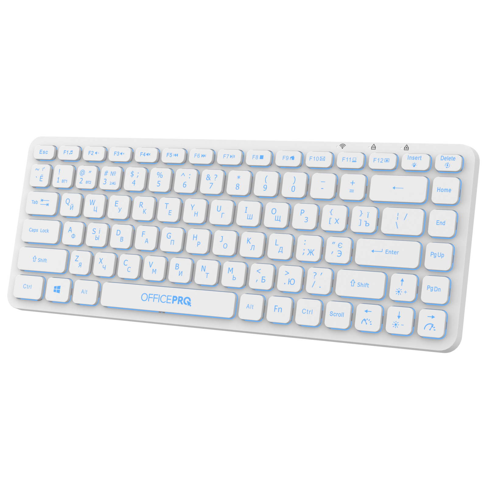 Клавіатура OfficePro SK790W Wireless/Bluetooth White (SK790W) зображення 7