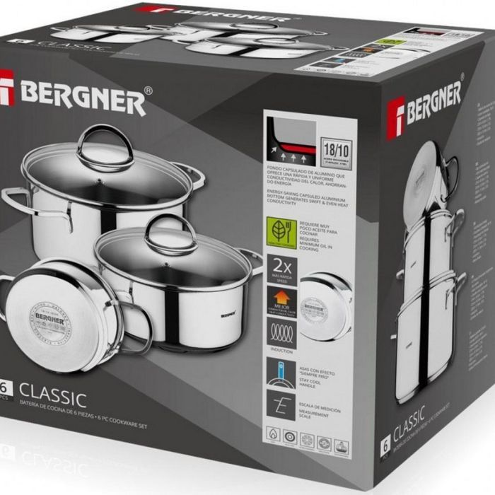 Набір посуду Bergner Classic 1.7 л, 2.3 л, 3.3 л 6 предметів (BG-6284) зображення 7