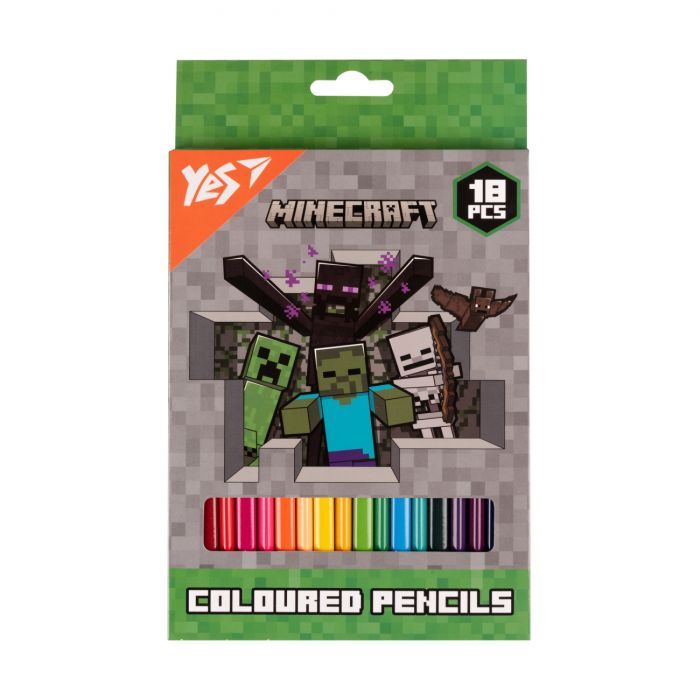 Карандаши цветные Yes 18 цветов Minecraft Heroes (290732)