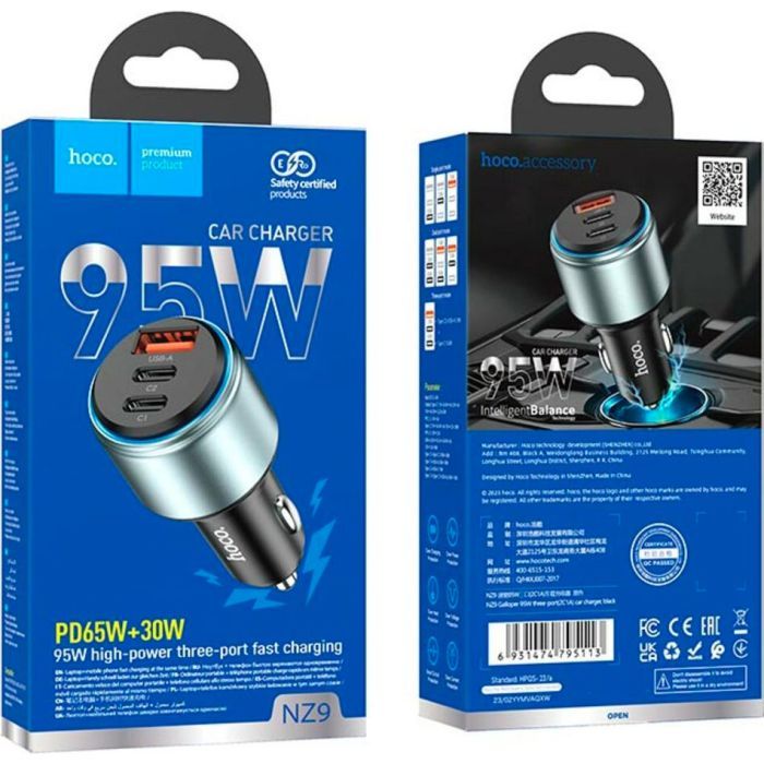 Зарядное устройство HOCO NZ9 USB-A/Type-C Black (6931474795113) изображение 4