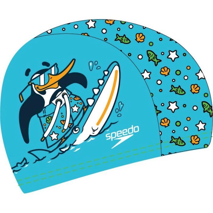 Шапка для плавания Speedo Printed Polyester Cap IU синій, зелений 8-1224114675 OSFM (5059937304724)