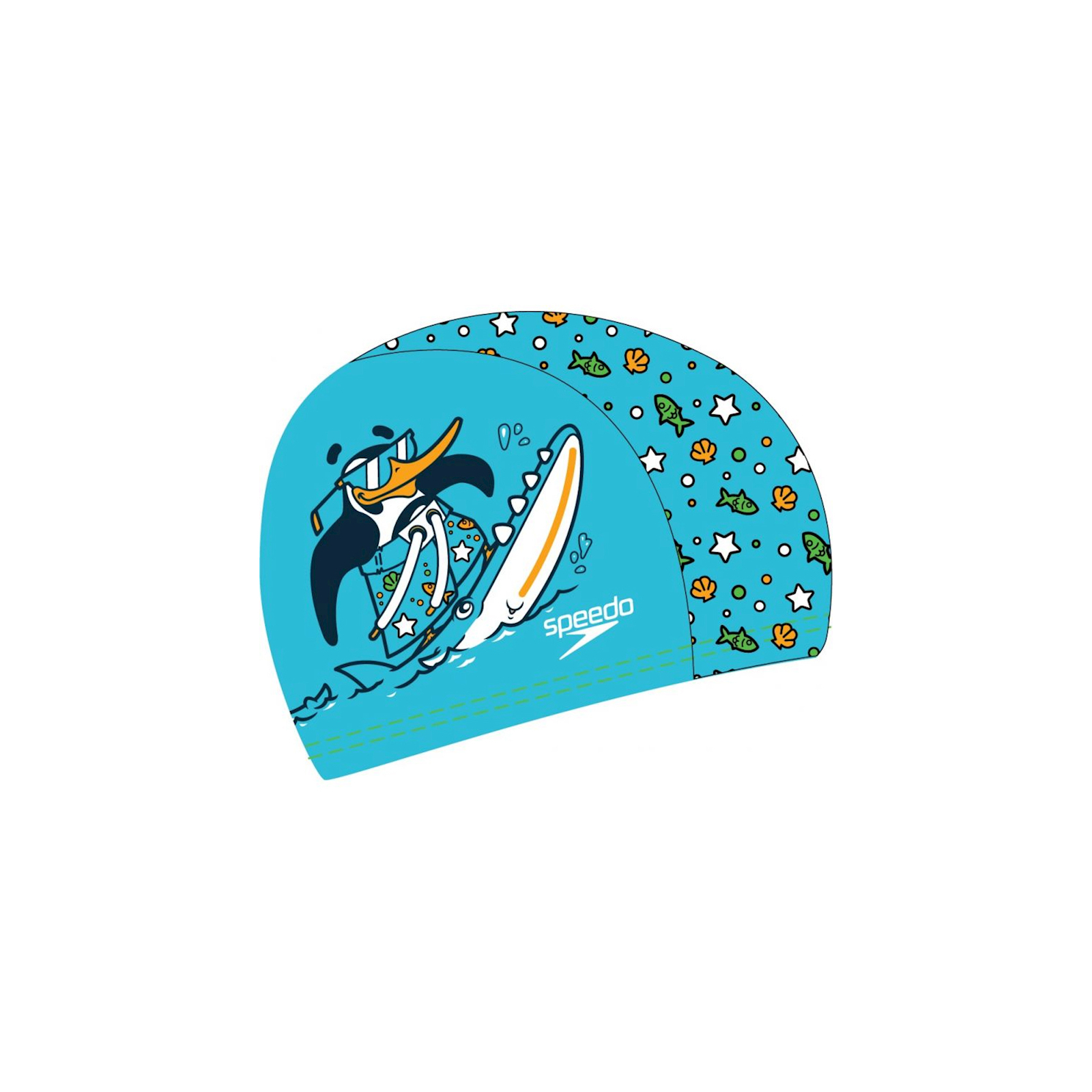 Шапка для плавання Speedo Printed Polyester Cap IU синій, зелений 8-1224114675 OSFM (5059937304724)