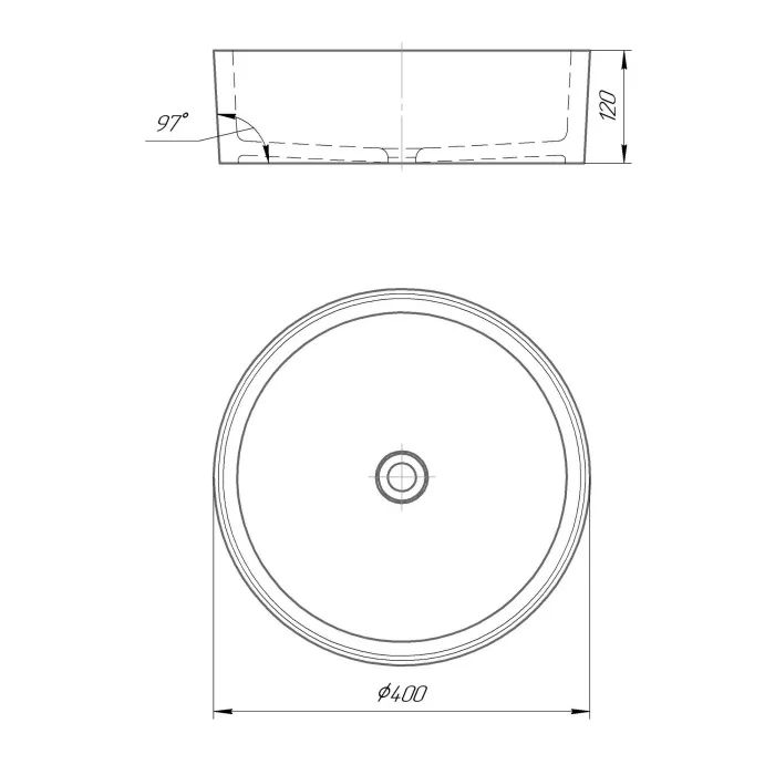 Раковина GRANADO Grado white gel (gbs0605g) зображення 6