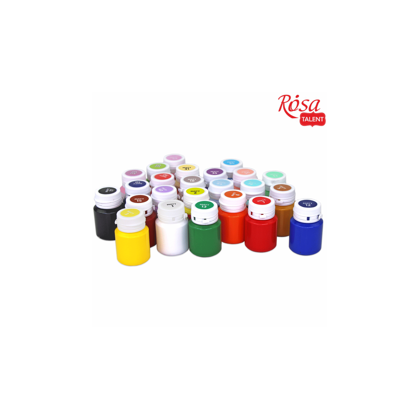 Акрилові фарби Rosa для декору матові 18 кол по 20 мл (4823098523956) зображення 4