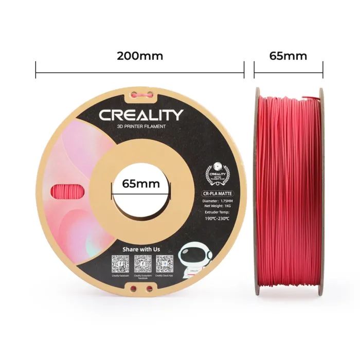 Пластик для 3D-принтера Creality PLA matte 1кг, 1.75мм, black (3301010297) изображение 6