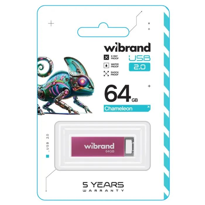 USB флеш накопичувач Wibrand 64GB Chameleon Red USB 2.0 (WI2.0/CH64U6R) зображення 2