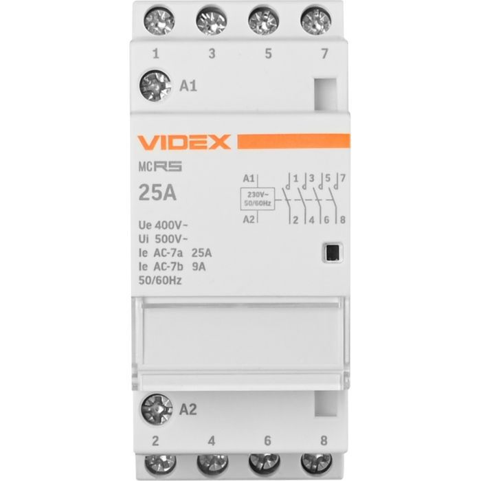 Контактор Videx 4п 25А 4НВ VF-RS-MC4O-25 RESIST изображение 2