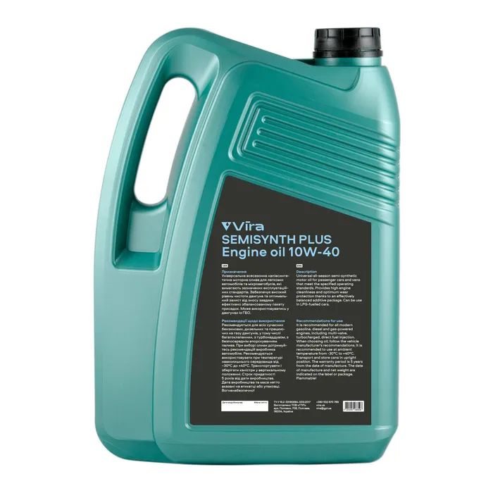 Моторное масло VIRA Semisynthetic Plus 10W-40 1 л (VI0351) изображение 2
