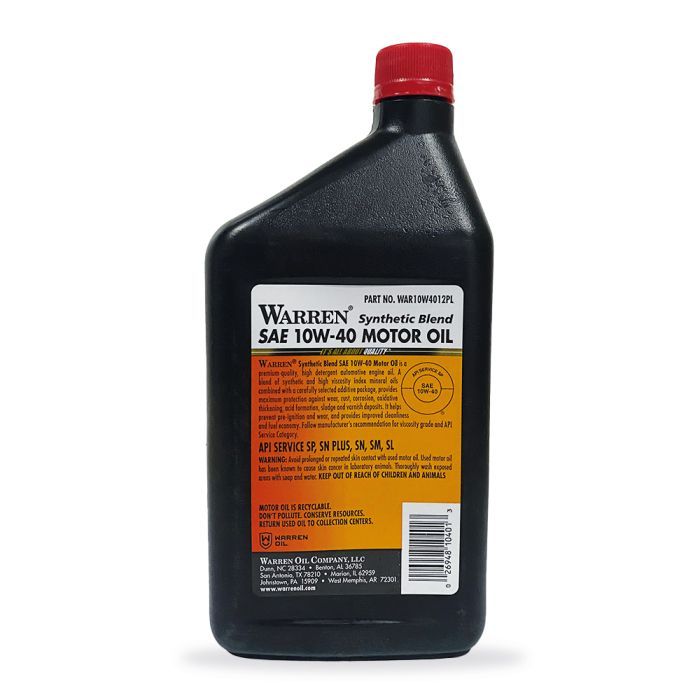 Моторна олива Warren Synthetic blend 10W-40, 0,946л зображення 2