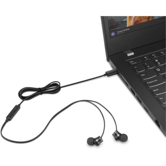 Наушники Lenovo USB-C Wired In-Ear Headphone Black (4XD1J77351) изображение 5