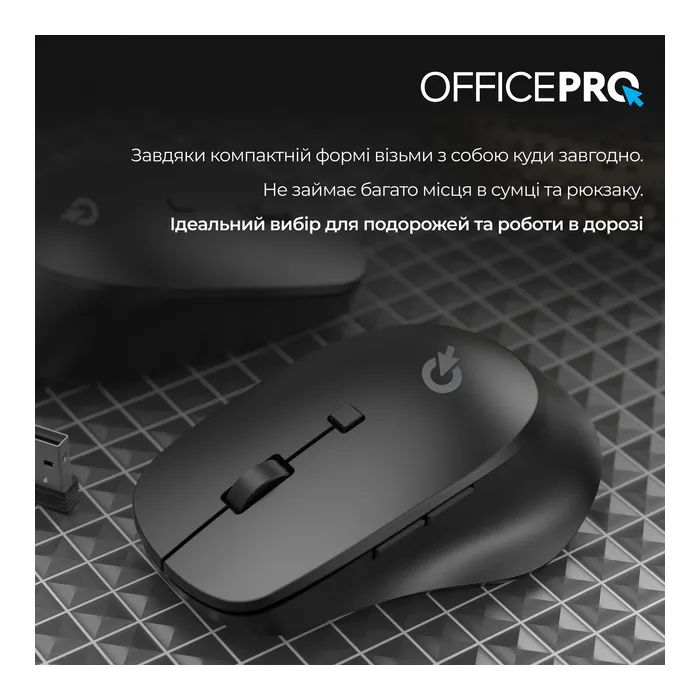 Мишка OfficePro M305B Silent Click Ergonomic Wireless Black (M305B) зображення 12