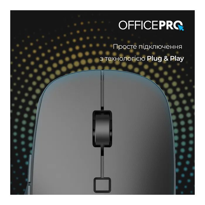 Мишка OfficePro M305B Silent Click Ergonomic Wireless Black (M305B) зображення 8