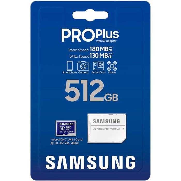 Карта пам'яті Samsung 128 GB microSDXC Pro Plus UHS-I U3 V30 A2 Class 10 + SD-adapter (MB-MD128SA/EU) зображення 3
