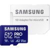 Карта пам'яті Samsung 512 GB microSDXC Pro Plus UHS-I U3 V30 A2 Class 10 + SD-adap (MB-MD512SA/EU)