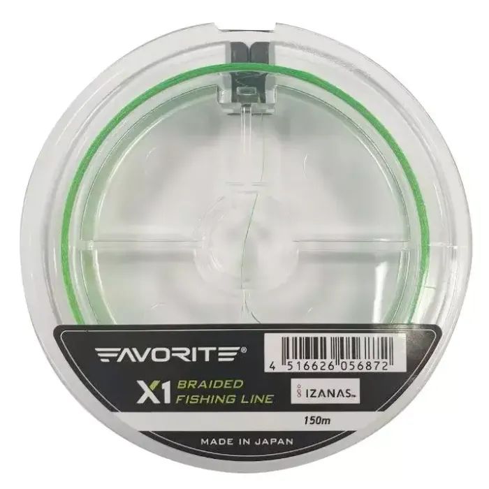 Шнур Favorite X1 PE 4x 150m 1.5/0.205mm 25lb/11.4kg Light Green (1693.11.32) изображение 2