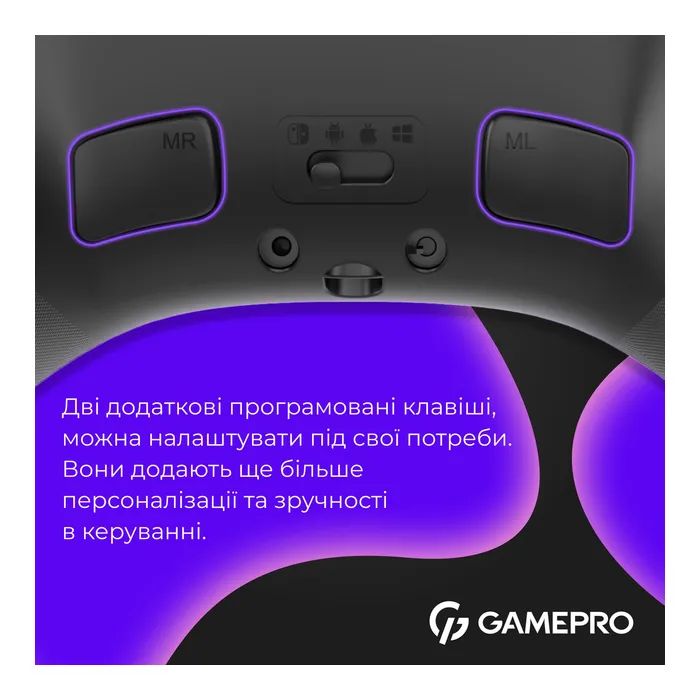 Геймпад GamePro GPX13W 2.4G/BT 5.1/USB/PC/iOS/Android RGB White (GPX13W) изображение 7