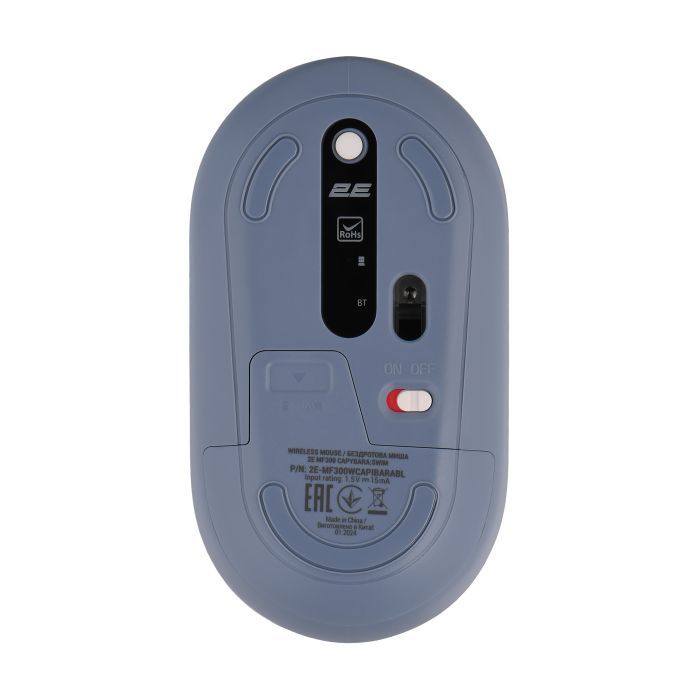 Мишка 2E MF300 CAPYBARASWIM Silent Wireless/Bluetooth Blue (2E-MF300WCAPIBARABL) зображення 2
